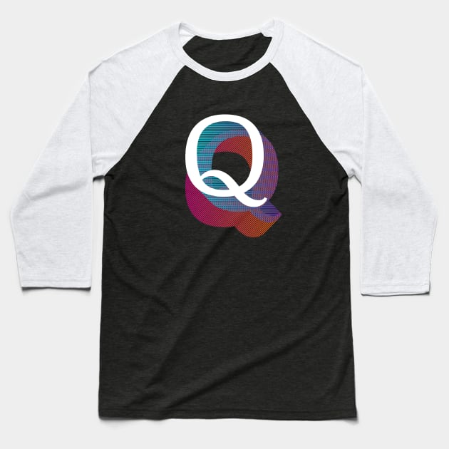 Letter Q Baseball T-Shirt by MplusC